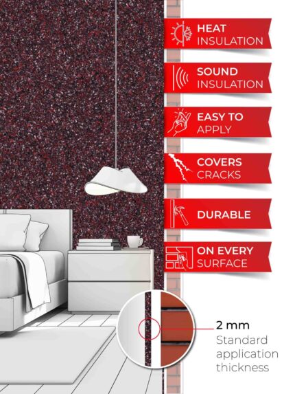 Belka B51 - Dark Red Wallpaper Natural Stylish Wall Covering