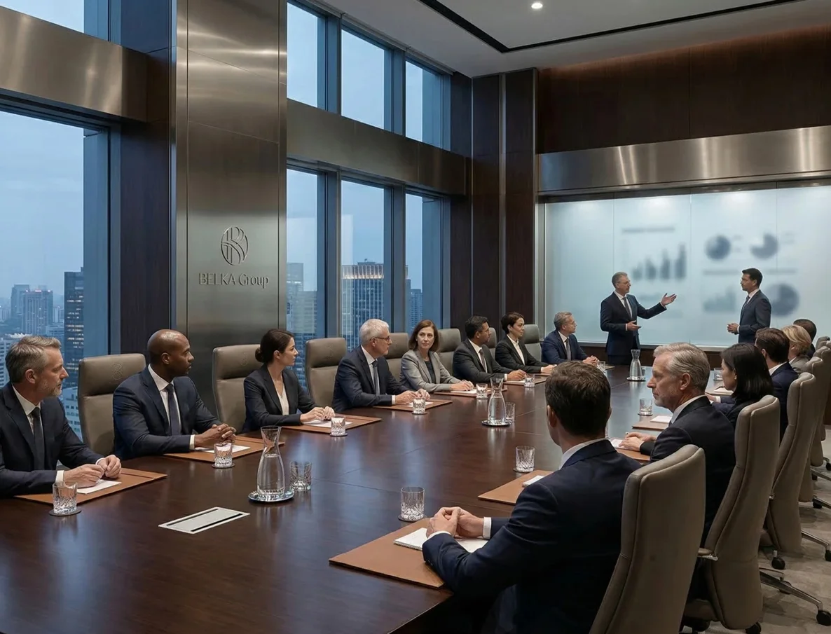 BELKA Group leadership in a professional strategy meeting